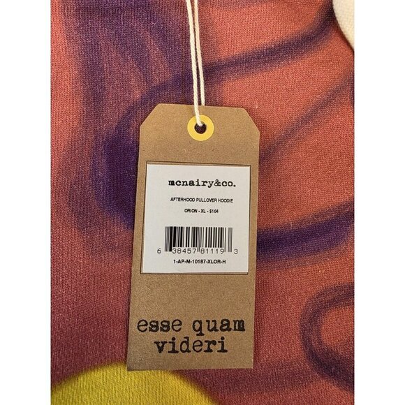 Mcnairy & co Hoodie Mens XL Orion Crewneck Pullover Pink Purple Heavyweight NWT - Picture 7 of 8